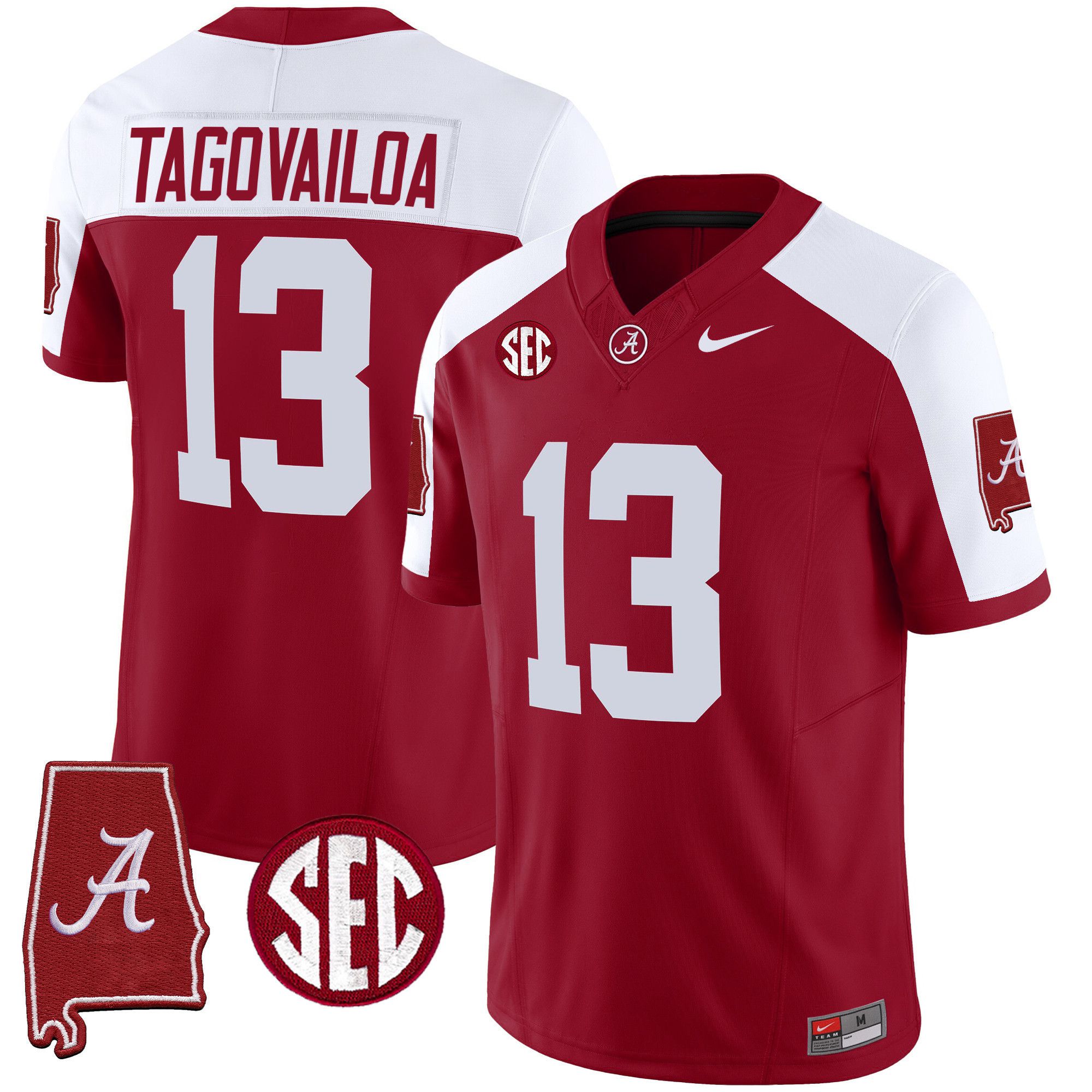 Men Alabama Crimson Tide #13 Tagovailoa Red 2024 Nike Vapor Limited NCAA Jersey